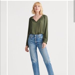 Lucky Brand Peasant Top in Thyme size S